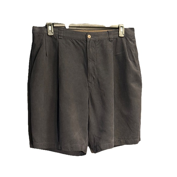 Tommy Bahama Men's Size 38 Shorts 100% Silk Golf Chinos Black Dress Casual - Picture 1 of 13